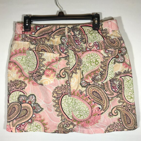 Croft & Barrow Stretch Women's 12 Multicolor Paisley Skorts - Picture 4 of 11